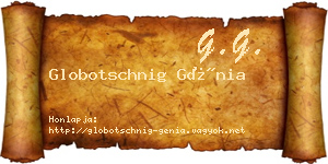 Globotschnig Génia névjegykártya